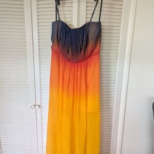 Beautiful sunset color Bisou Bisou Strapless